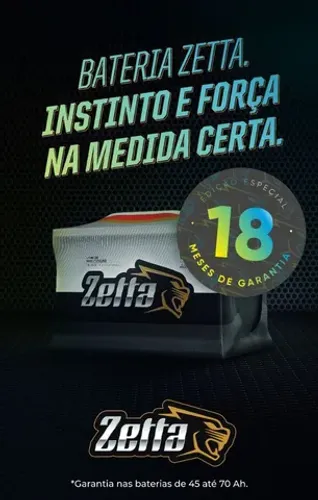 Bateria zetta de 60 amperes Vw gol original de montadora com 18 meses de garantia