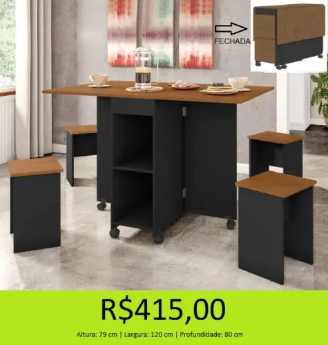 Mesa com banquetas 