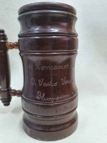 Raridade! Caneca de chopp anos 1970, Blumenau, SC, Vasto Verde