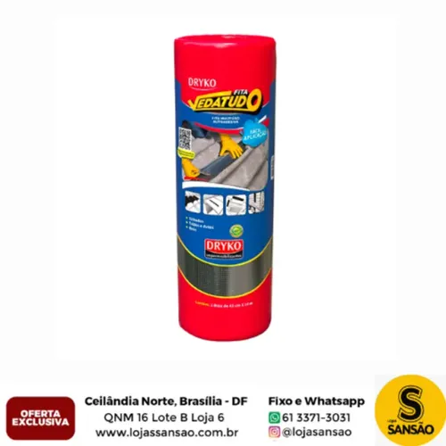 Fita Manta Asfáltica Multiuso 10 Metros - 30 Cm