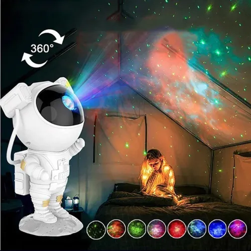 Projetor de Céu Estrelado-Galaxia Astronauta grande/8 tipos de efeitos/16 Cores/+Controle
