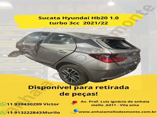 Sucata Hyundai Hb20 1.0 3cc Turbo 2021/22