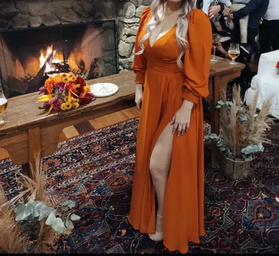 Vestido de festa Terracota usado apenas uma vez.