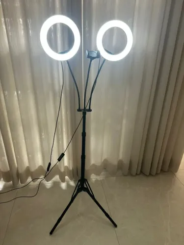 Ring Light iMartine Dual 8" com Suporte De Celular e Tripé Pedestal de Metal