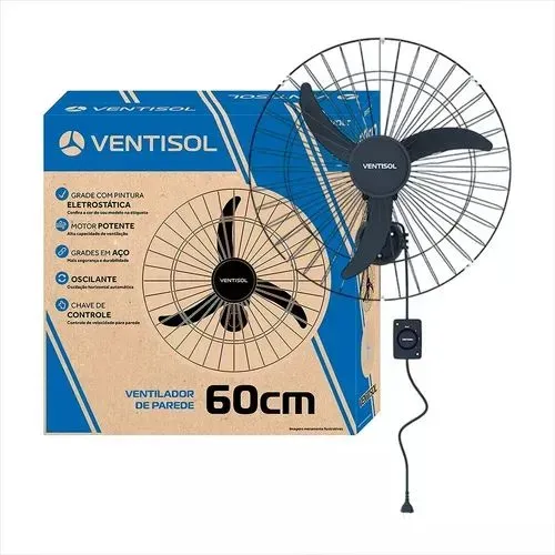 Ventilador Parede 60cm Bivolt 200W - Novo