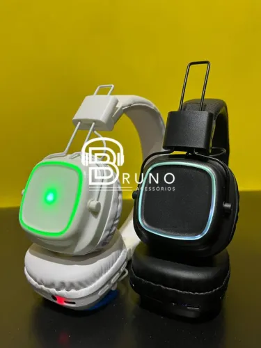 Headphone Bluetooth com LED - Design Moderno e Som Imersivo