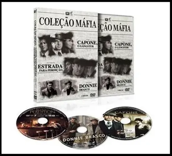 Filmes DVD Coleção Máfia - 3 Discos - Capone, Estrada para Perdição, Donnie Brasco