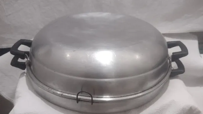 Churrasqueira boca de fogão grill assador carnes legumes cor prateado - redonda 36 circunf