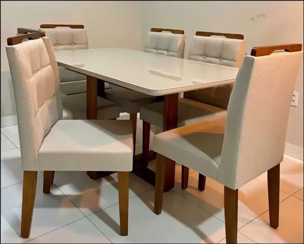 Mesa de jantar 6 Cadeiras Safira 160x90 Em madeira- Novo e Embalado!!