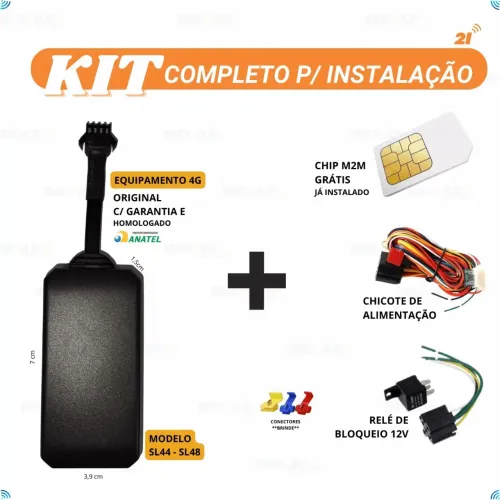 Rastreador e Bloqueador veicular 24h 