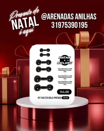 Kit halter 1 a 3 presente de Natal