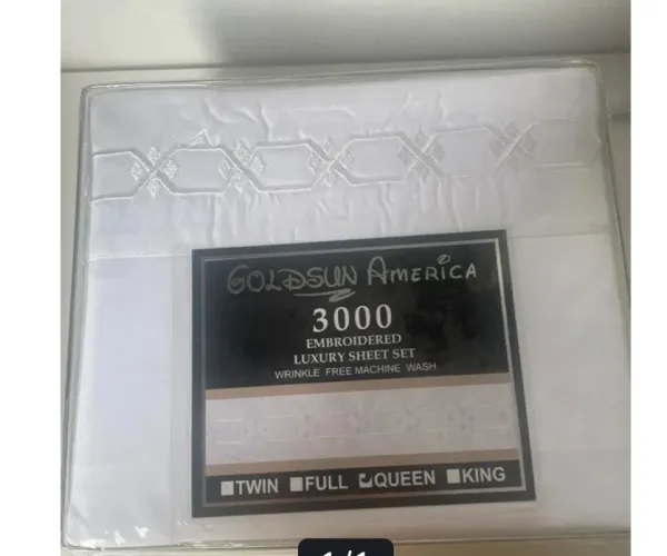 Lençol Casal Queen 3000 Fios, Marca Goldsun