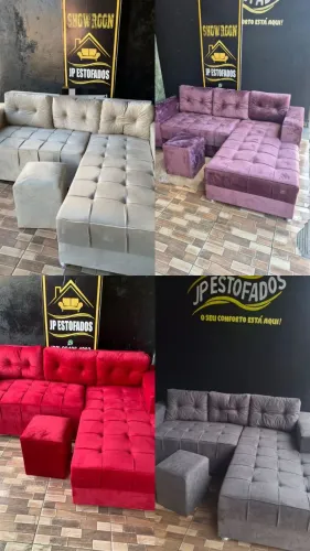 Sofá CHEISE direto da fábrica+entrega grátis+puff