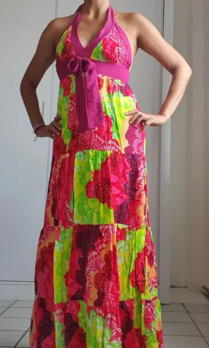 Vestido de festa colorido