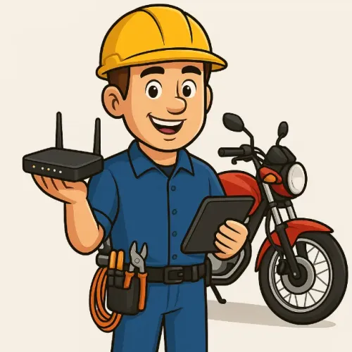 Técnico de moto CEP 057 retirada de equipamentos