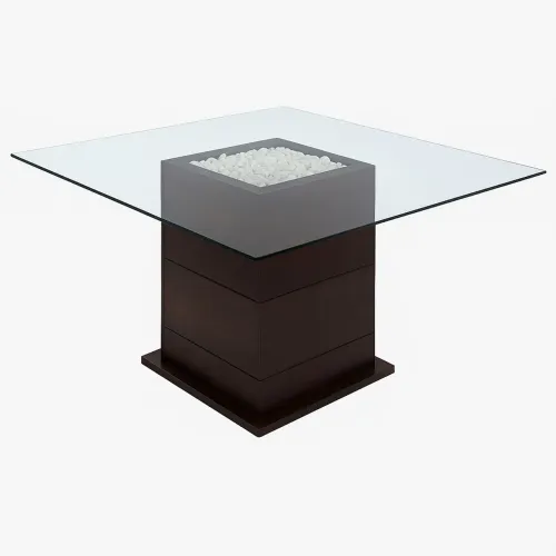 Mesa de Jantar Quadrada com 8 Lugares - Tampo de Vidro