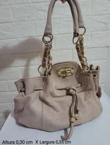 Bolsa de Ombro em Couro Bege
