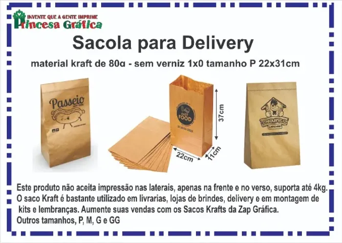Sacola kraft delivery