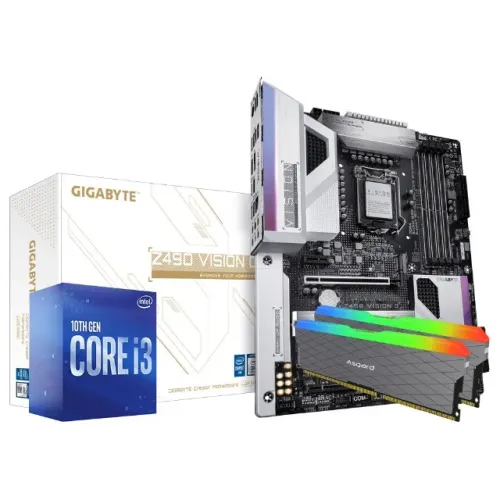 Kit Gigabyte z490 Vision G + I3 10105 + Asgard DDR4 16GB (2x8GB)