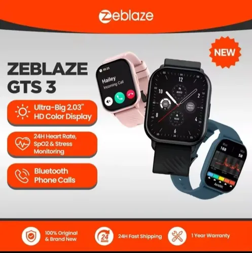 Zeblaze GTS 3 - Smartwatch Completo com Tela HD e Chamadas Bluetooth