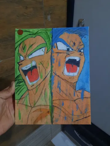 Quadro do Goku e Brolly! Muito legal para decorar seu ambiente!
