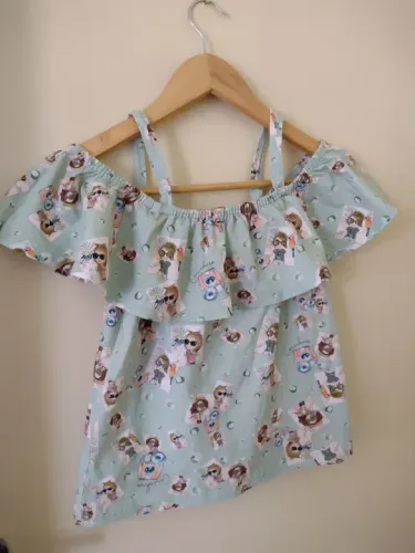 Blusinha Infantil Verde com Estampas - 10