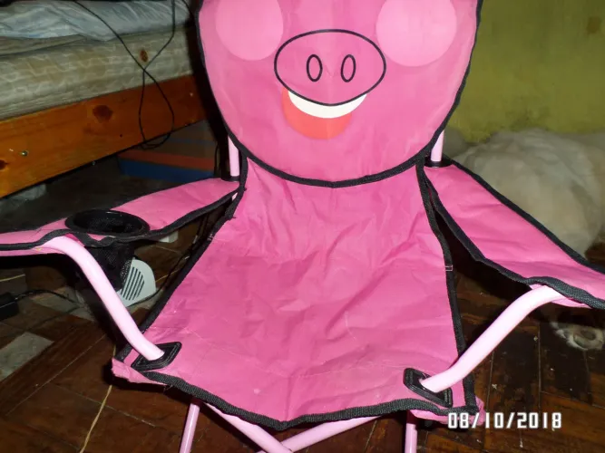 Cadeira Infantil Dobrável - Porquinho Rosa