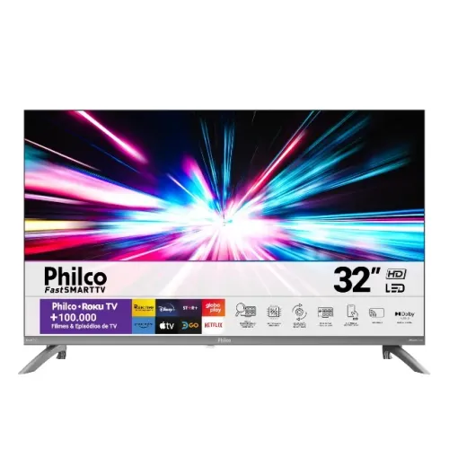 Smart TV 32" Philco LED Roku Tv HD Dolby Audio P32CRA
