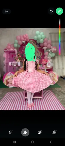 Vestido Barbie xadrez infantil rosa
