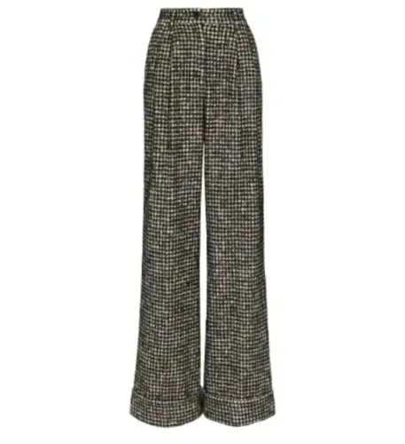 CALÇA WIDE LEG, PIED DE POULE, MARCA DOLCE & GABBANA.