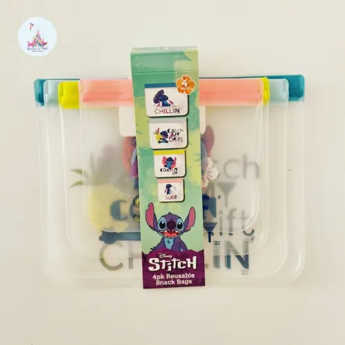 Sacos de Lanche Reutilizáveis do Stitch - 4 Peças