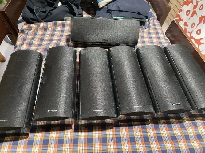 Conjunto caixa acústica 7,1   onkyo