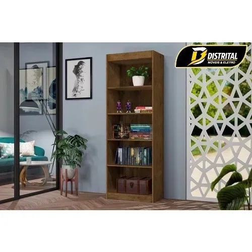 Armário Livreiro 4 Prateleiras Caio Pronta Entrega