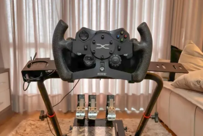 Cockpit/Simulador corrida + g923 + inversor de pedais + Volante fórmula