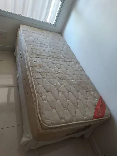 Cama e Colchão box solteiro
