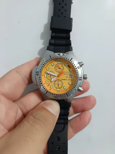 Relógio masculino Citizen Ecodrive pro master laranja top