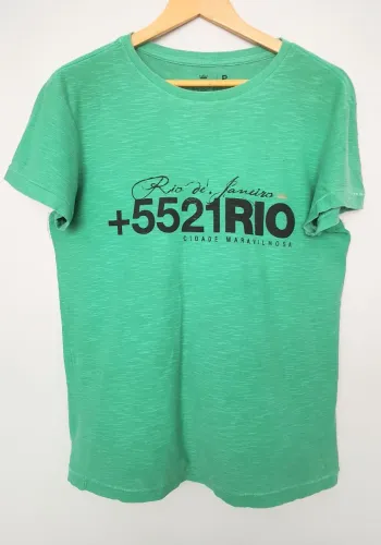 Camiseta Osklen original moldelo Rough, tamanho P, verde, Silk frontal.