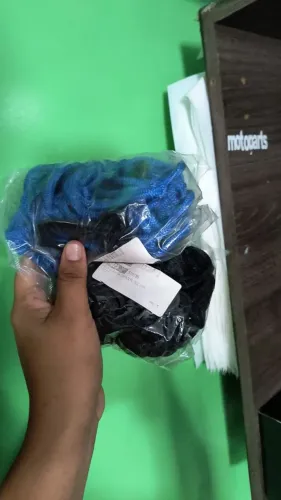 Rede elástica redinha azul e preta 