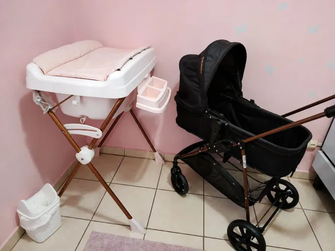 Carrinho de bebê Galzerano + trocador com banheira