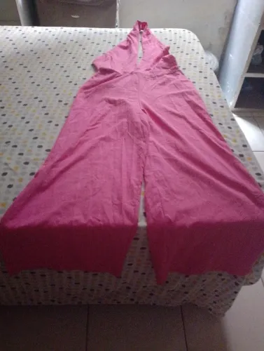 Macacão longo rosa
