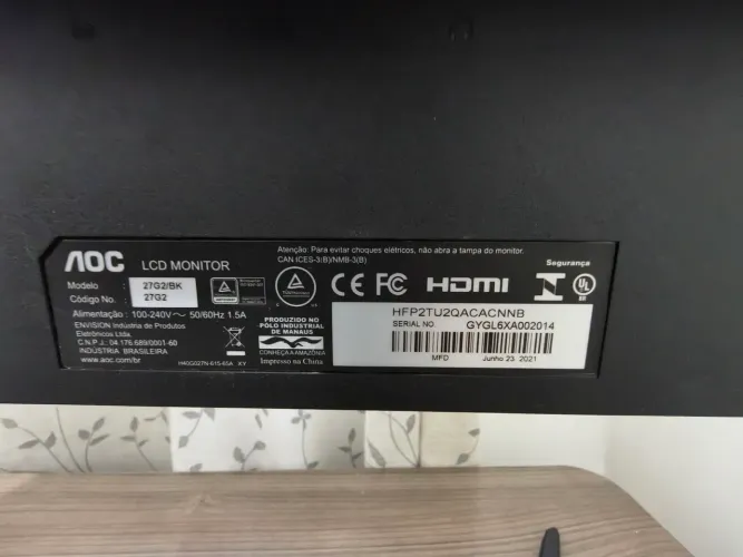 Monitor AOC 27 polegadas, IPS, 144Hz, Full HD, com base ajustável 