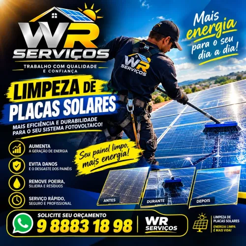Limpeza de placa solares