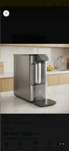 Purificador de Água Gelada Fria e Natural Eletrônico Placa Compacto Electrolux PE12P