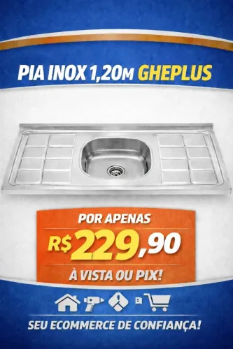 Pia inox Ghelplus 1.20cm 