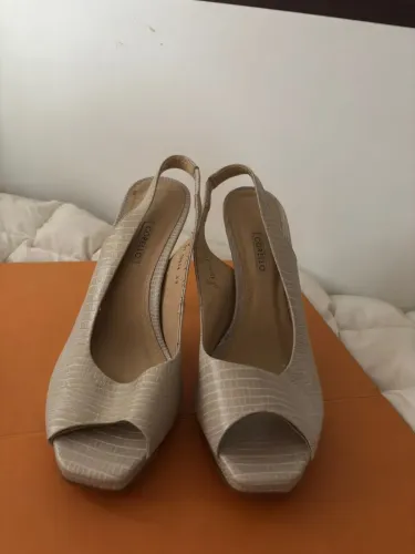 Salto Peep Toe Corello Croco - Nº37 - Usado