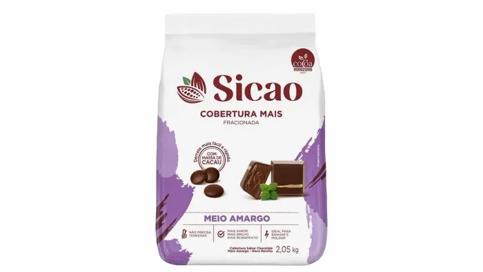 Cobertura em gotaschocolate meio amargo Sicao 2,05 kg