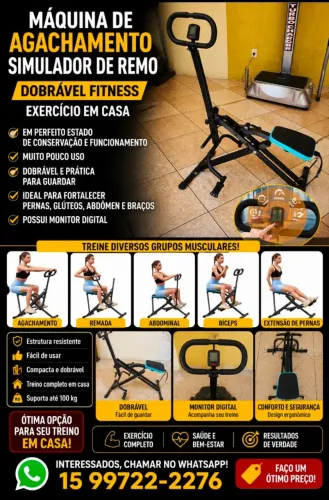 Máquina de agachamento simulador de remo dobrável fitness