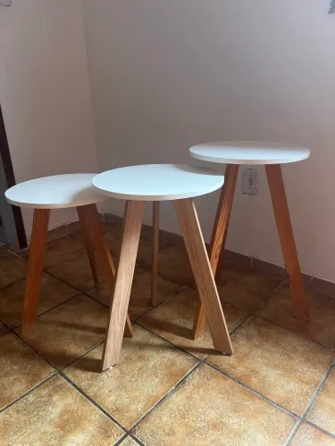 Jogo De Mesas Trio Mesa Redonda