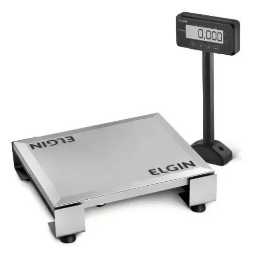 Balança comercial digital Elgin DP 30CK 30kg com mastro preto 33 cm x 28 cm
