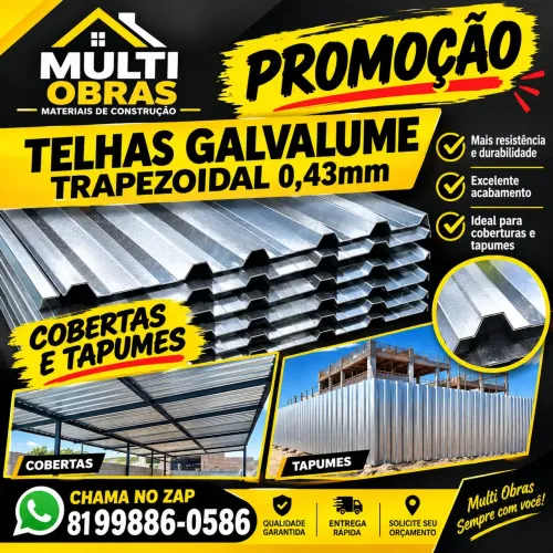 Telhas Galvalume Trapezoidal